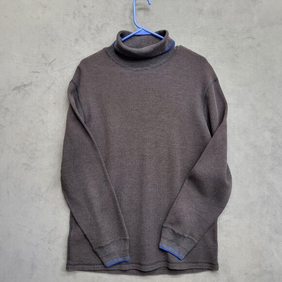Polo Ralph Lauren‎ Turtleneck Shirt Mens Medium  Dark Gray Thermal Waffle - Picture 1 of 5